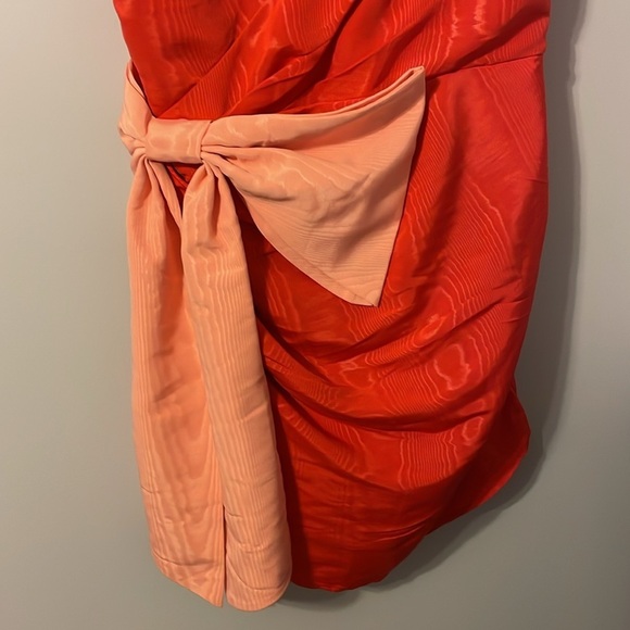 Future Collective Red with Pink Bow Holiday Sweetheart Bow Mini Dress size L - Picture 5 of 15